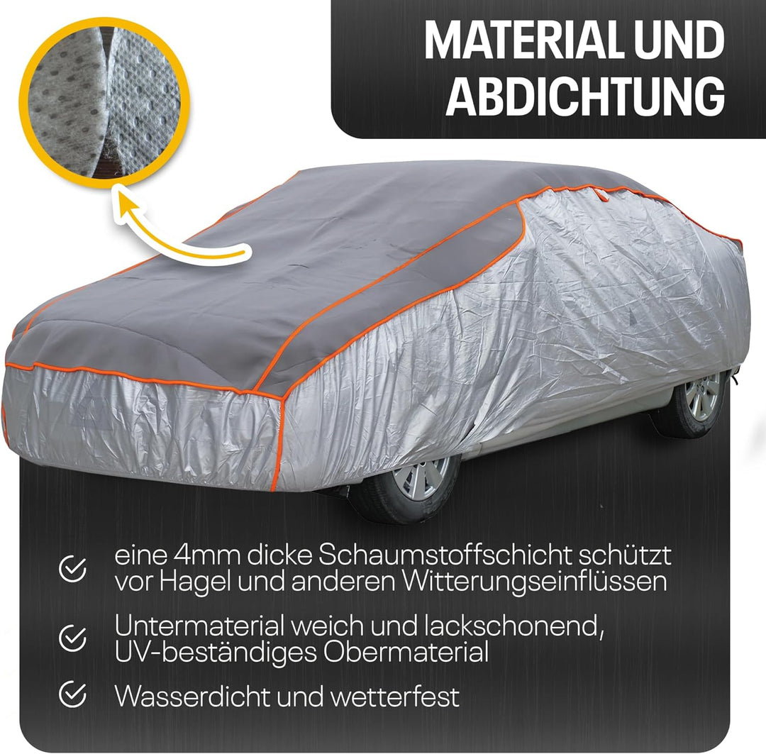 Tec for me Hagelschutz Abdeckplane Auto – Premium Hybrid Abdeckung, Auto Hagelschutzplane mit 4 mm S