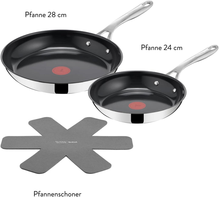 Jamie Oliver by TEFAL Direct Cook Bratpfannen-Set, 2-tlg. 24/28 cm, inkl. Pfannenschoner, antihaftbe