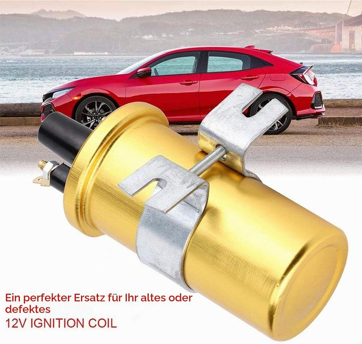 12 Volt Zündspule Auto, Hochleistungs-Zündspule ohne Vorschaltgerät für LUCAS 12-V-Sportzündspule DL