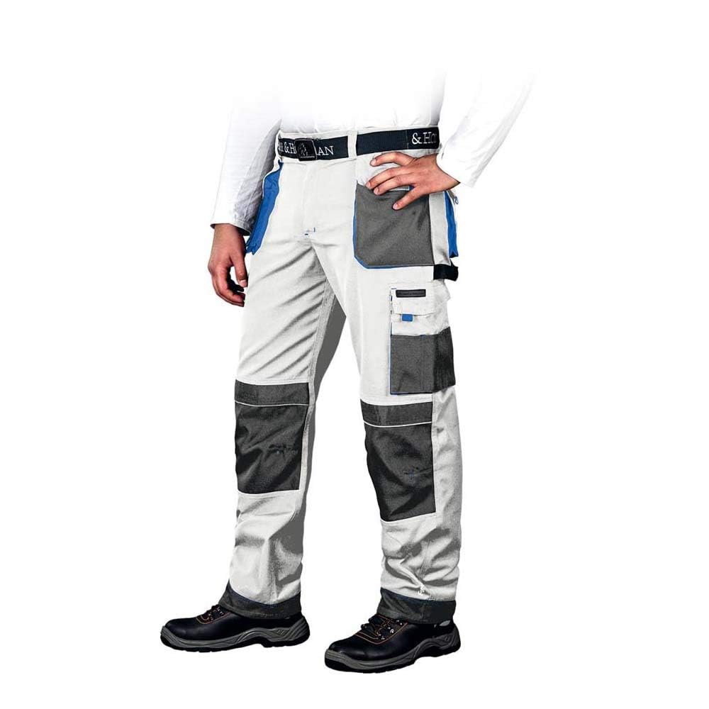 Leber&amp;Hollman LH-FMN-T_WSN62 Formen Schutzhose, Weiss-Grau-Blau, 62 Grösse Weiss-grau-blau 62, Weiss