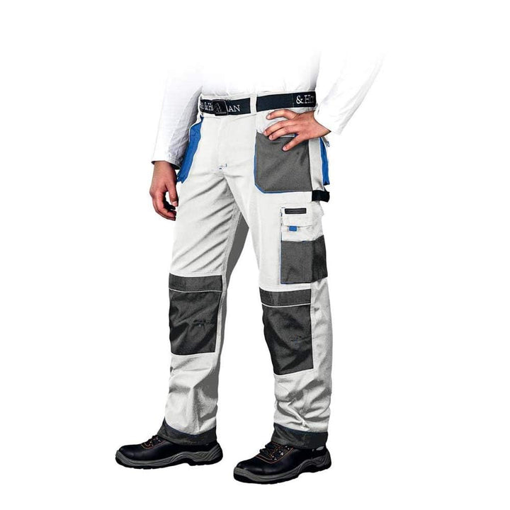 Leber&amp;Hollman LH-FMN-T_WSN62 Formen Schutzhose, Weiss-Grau-Blau, 62 Grösse Weiss-grau-blau 62, Weiss