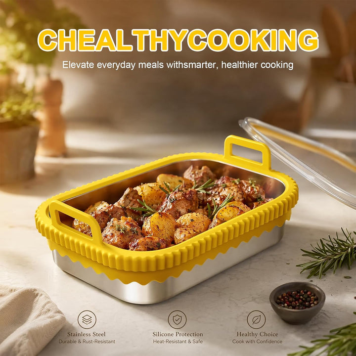 Auflaufform Airfryer für COSORI Heissluftfritteuse 2 Kammern/Ninja Heissluftfritteuse AF400EU/DZ400E