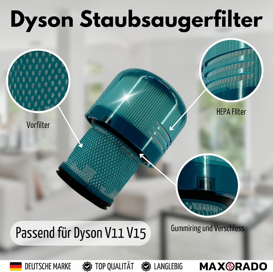 8 Staubsauger Filter kompatibel mit Dyson 970013-02 V11 V15 SV14 Absolute Animal Extra Detect Drive