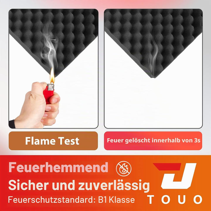 Akustikschaumstoff, 120 x 60 x 5 cm, schalldichte Schaumstoffplatten, feuerfeste Eierkisten-Platten