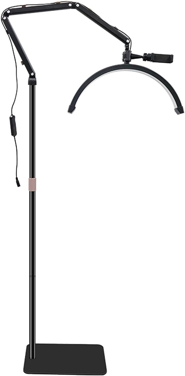 LED Halbmond Beauty Light Farbtemperatur 3000K-6000K Schwenkbar stabile Stand & Telefonhalterung Sch