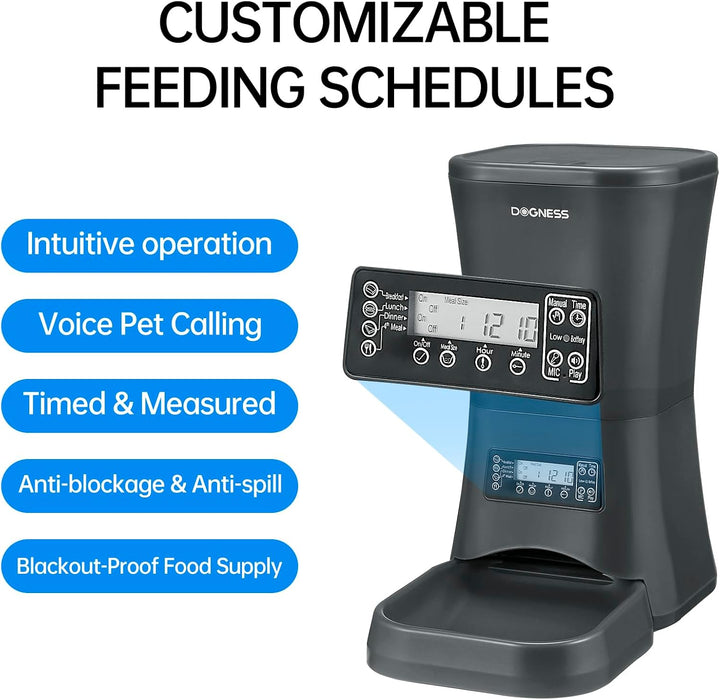 DOGNESS 9L Hundefutterautomat für grosse Hunde, Automatischer Hundefutterspender mit Timer, Extra gr