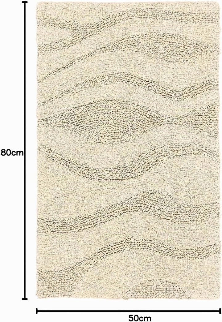 RugVista Badematte Breeze, 80 x 50 cm, Rechteckig, Mittelflor, Anti-Rutsch, Moderner Badteppich, Mas