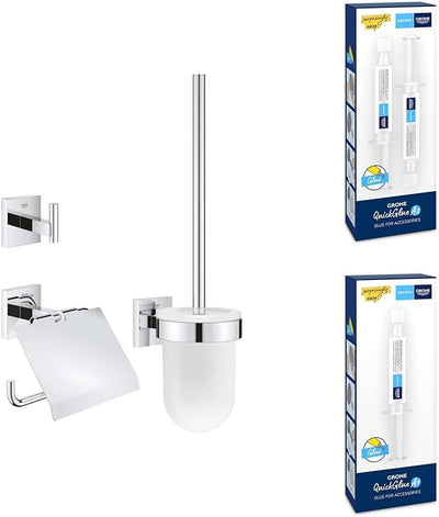 Bundle aus GROHE Start Cube - WC- Set 3-in-1 (verdeckte Befestigung, Material: Glas/Metall, langlebi