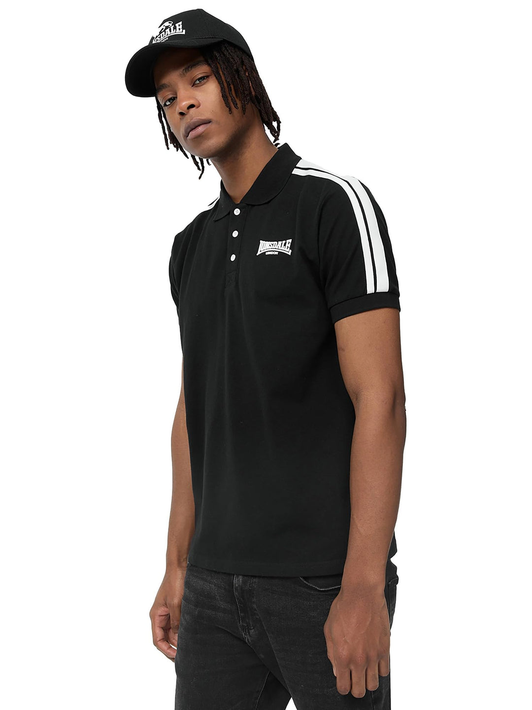 Lonsdale Herren Brochel Poloshirt XL Black/White, XL Black/White