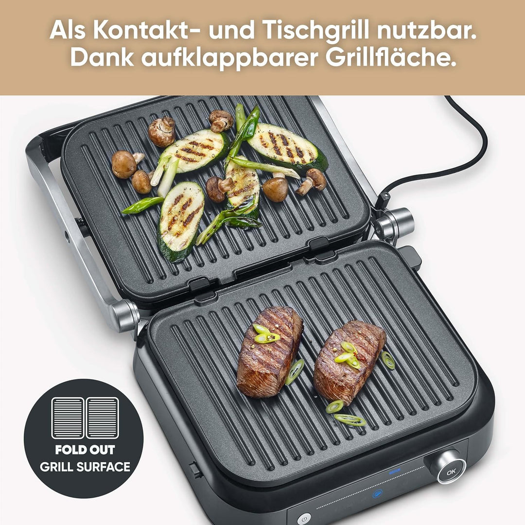 SEVERIN SEVINI PRO Kontaktgrill für Sandwiches, Steak und als Panini Grill, antihaftbeschichteter Sa