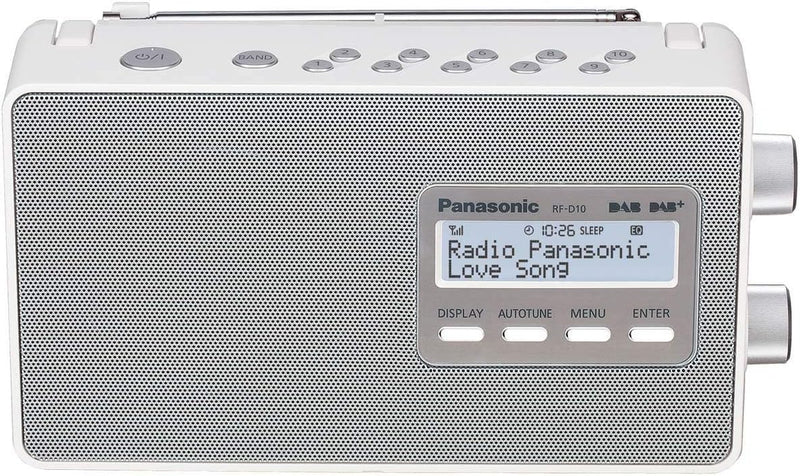 Panasonic RF-D10EG-W Digitalradio (DAB+/UKW Tuner, Netz- und Batteriebetrieb) weiss weiss Single, we