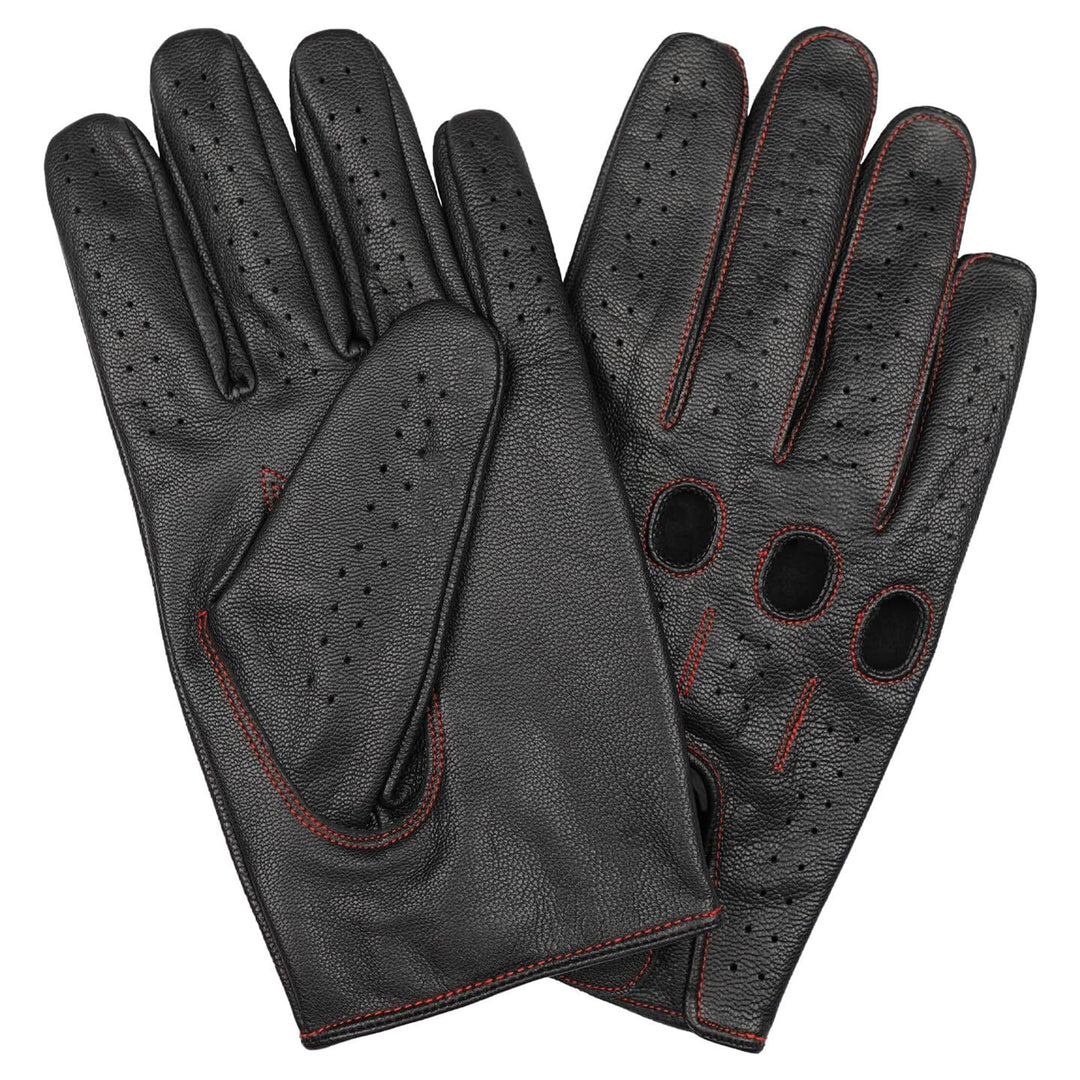 Leatherick Autofahrer Handschuhe Herren – Weiche, Perforierte Fahrhandschuhe mit atmenden Fingerknöc