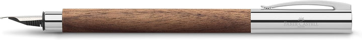 Faber-Castell 148581 - Füllfederhalter AMBITION Nussbaum, Federbreite F, inkl. Geschenkverpackung un