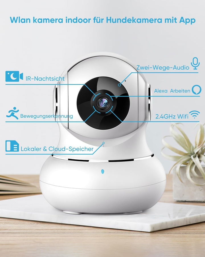 Little elf Überwachungskamera, 2K Babyphone mit Kamera, WLAN IP Kamera mit Bewegungserkennung, Nacht