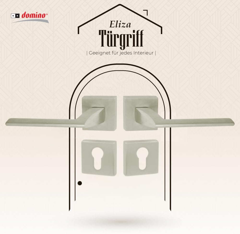 domino Türgriff ELIZA-QR M9 PZ-Profilzylinder Drückergarnitur für Zimmertüren Türdrücker-Set Rosette