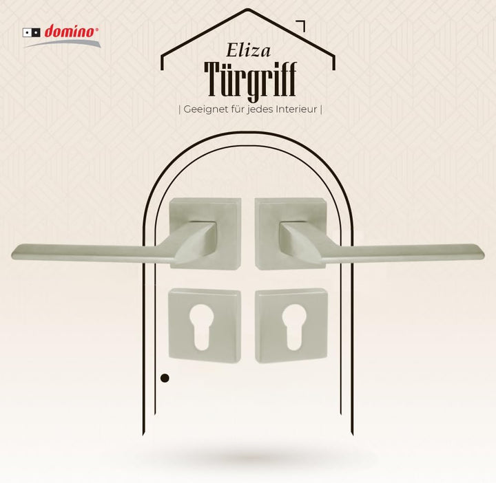 domino Türgriff ELIZA-QR M9 PZ-Profilzylinder Drückergarnitur für Zimmertüren Türdrücker-Set Rosette