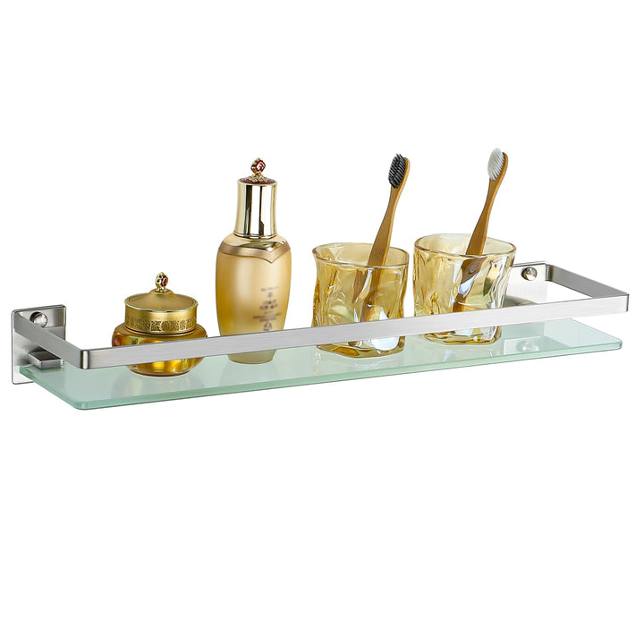 SAYAYO Duschablage Duschregal Edelstahl Glasregal Badezimmer Regal Gebürstet Shower Shelf Shampoo Ha