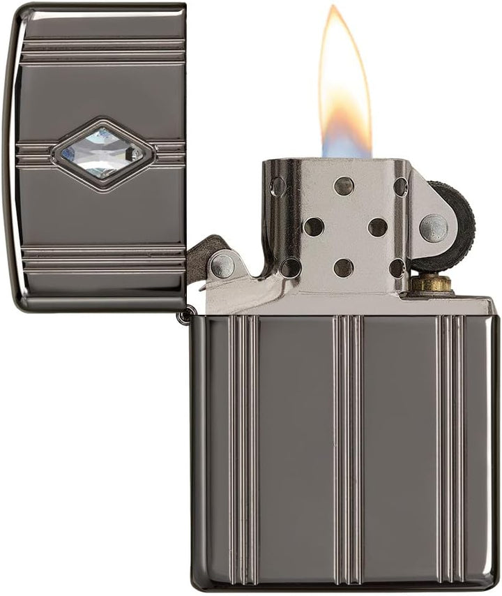 Zippo Seamless Diamond Benzinfeuerzeug, Messing, Edelstahloptik, 1 x 6 x 6 cm, 86