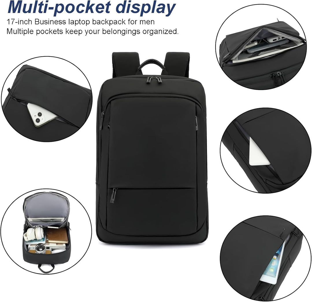 AUGUR Schlank Rucksack für Männer 17 Zoll Laptop Rucksack Leichte wasserdichte Rucksäcke für Reisen/
