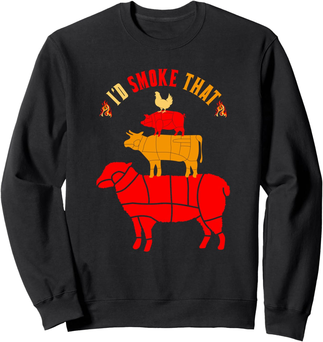 Ich würde das Grillen BBQ Grillmeister Lustiges Grillen Sweatshirt