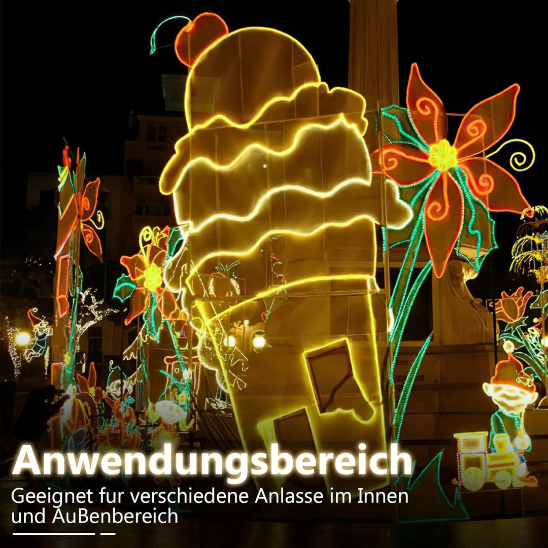Gimisgu Lichterschlauch Aussen 50m Led Schlauch Warmweiss 1200 Led Lichtschlauch mit Timing Controll
