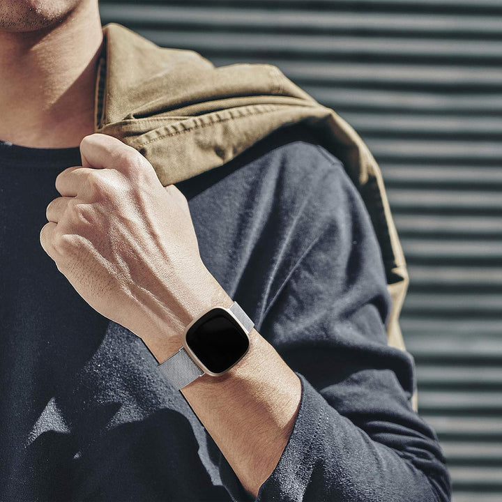 Faliogo Kompatibel mit Fitbit Versa 3 Armband/Fitbit Versa 4 Armband/Fitbit Sense Armband, Edelstahl