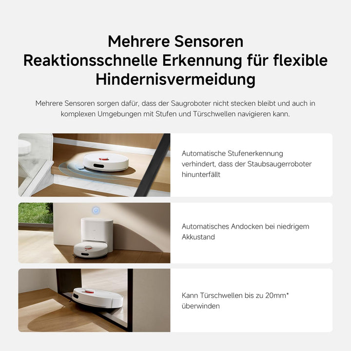 XIAOMI Saugroboter Mit Wischfunktion H40,10000Pa Saugkraftsaugroboter,Mit LDS-Laser-Navigation Staub