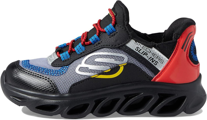 Skechers Jungen Flex Glide Sneaker 31 EU Black Gray Synthetic Multi Trim, 31 EU Black Gray Synthetic