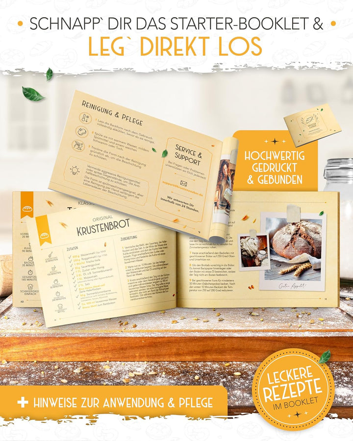 KRUSTENZAUBER Brotbackform mit Deckel im XXL-Set für selbstgebackenes Brot | Grosses Brotbackset als