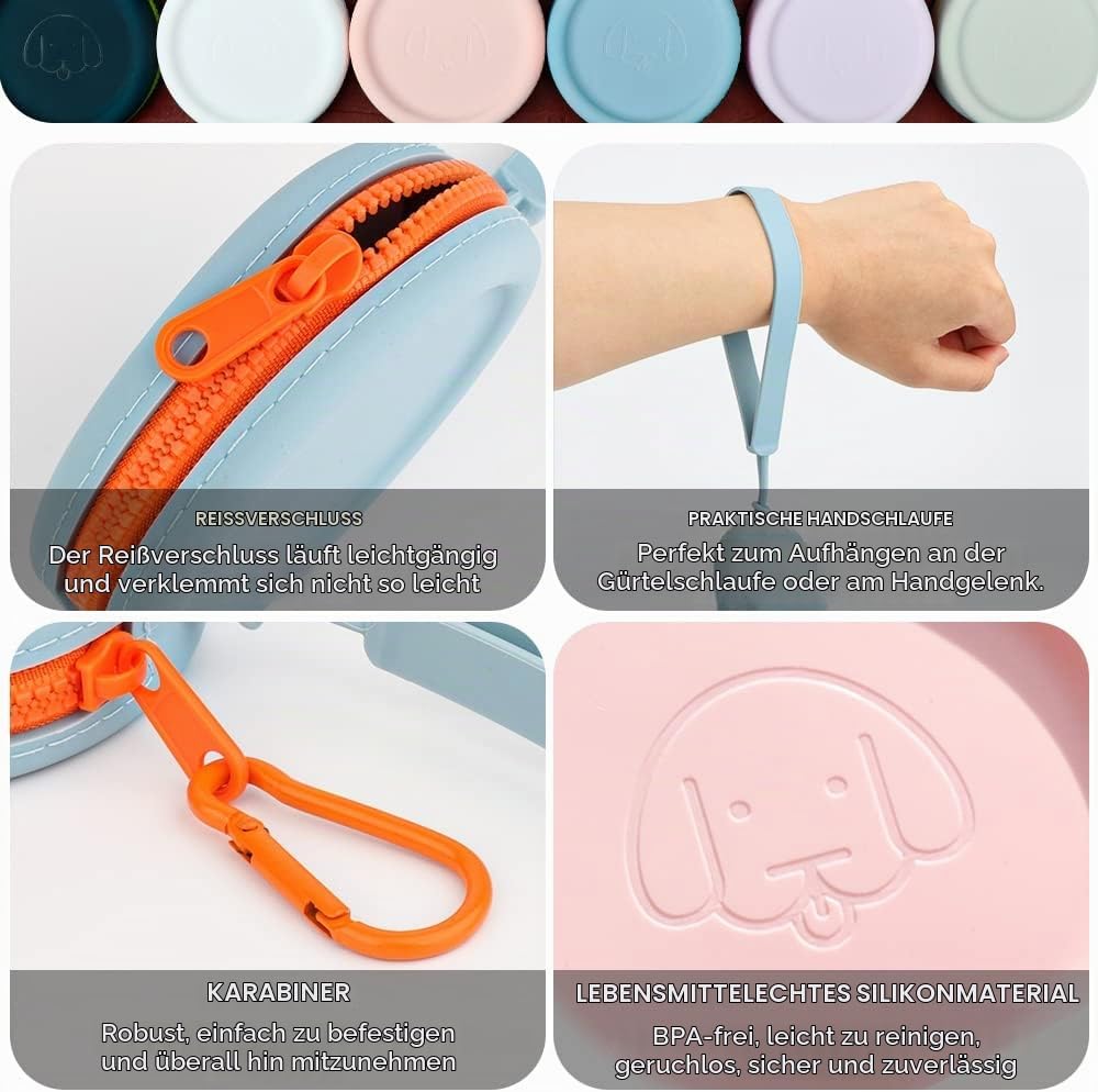Leckerli-Tasche aus Silikon,2 Stück,Futtertasche für Hundetraining,Hundezubehör,Taschengrösse,leicht