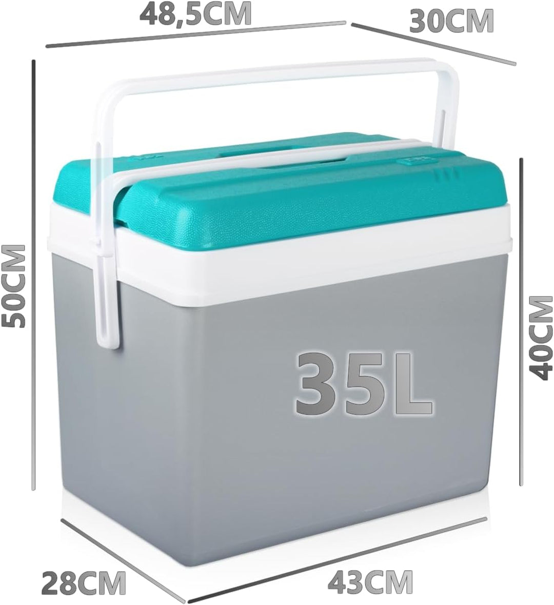 Kühlbox Isolierbox Kühltasche Camping Thermobox Isoliertasche Grau Kühlbox 35L, Kühlbox 35L