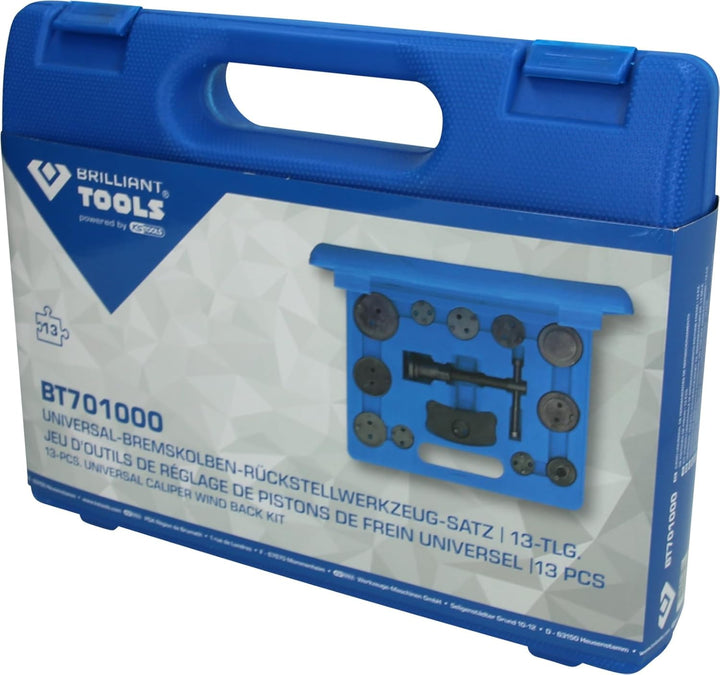 BRILLIANT TOOLS BT701000 Universal-Bremskolben-Rückstellwerkzeug-Satz, 13-tlg [Powered by KS TOOLS]