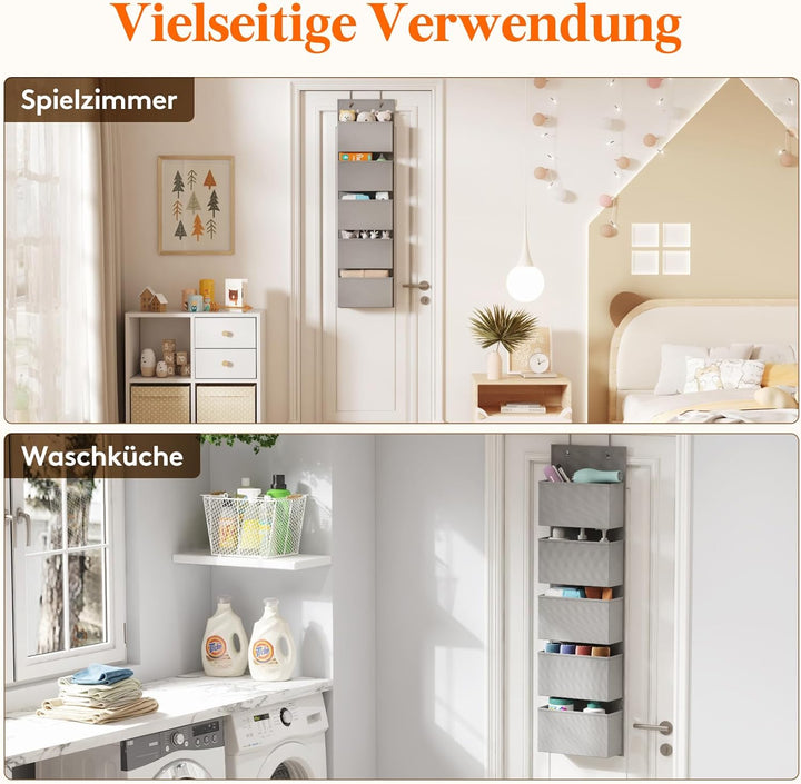 Lifewit 5 Taschen Hängeaufbewahrung, Tür Organizer, Hängeregal Lagerung für Bad, Schlafzimmer, Schla