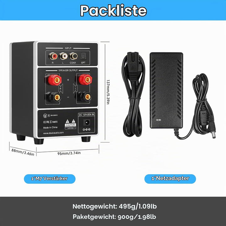 HiFi Dual MIC Digital Verstärker Bluetooth Empfänger USB Player S/PDIF Audio Power Amplifier Karaoke