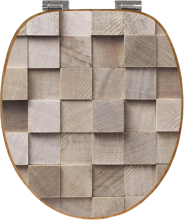 banjado Design WC Sitz Bambus Absenkautomatik 45,8x37,5cm - Toilettendeckel mit Absenkautomatik Holz