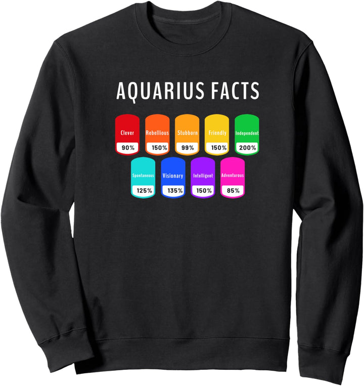 Wassermann Persönlichkeit Fakten Spass Tierkreiszeichen Astro Sweatshirt