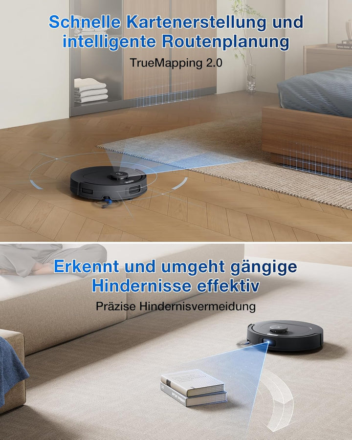 ECOVACS DEEBOT T30e Omni Saugroboter mit Wischfunktion, 25.000 Pa, OZMO Turbo 2.0 Wischen, ZeroTangl