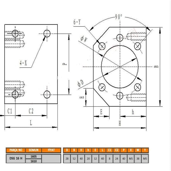CNCYEAH SFU1605 Kugelumlaufspindel 300 mm Kugelumlaufspindeln mit Metallabweiser + Handradmutter BK1
