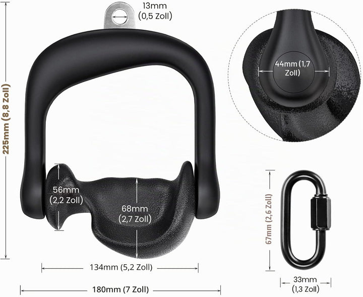 BeneLabel Kabelzug Griff, Latzug Handriff Triceps 2er Fitness Seilzug Einhandgriff Ergonomische Gym