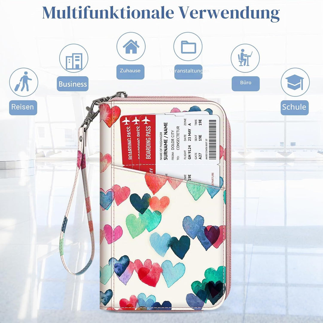FINTIE Reisepass Tasche Familie Reiseorganizer, Wasserdicht Reisepasshülle Ausweistasche Dokumentee