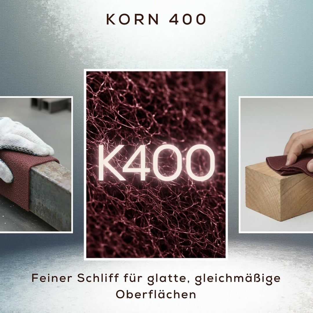 Schleifvliesrolle 5 m x 100 mm – verschiedene Körnungen, K180, K240, K400, K1000 Schleifvlies zum Gl