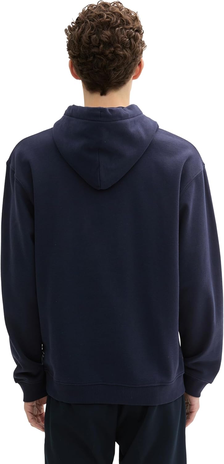 TOM TAILOR Denim Herren Hoodie Sweatshirt mit Logo-Print S 15148 - Sky Captain Blue, S 15148 - Sky C