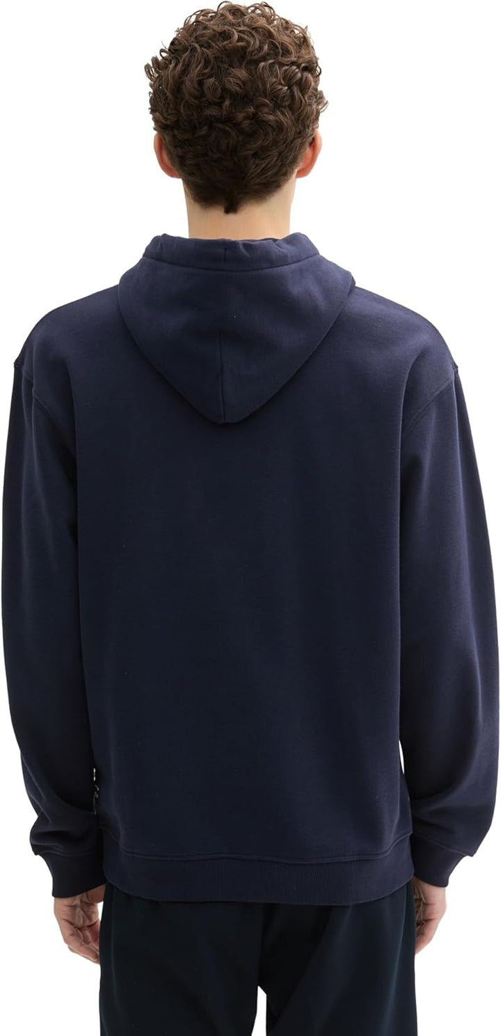 TOM TAILOR Denim Herren Hoodie Sweatshirt mit Logo-Print S 15148 - Sky Captain Blue, S 15148 - Sky C