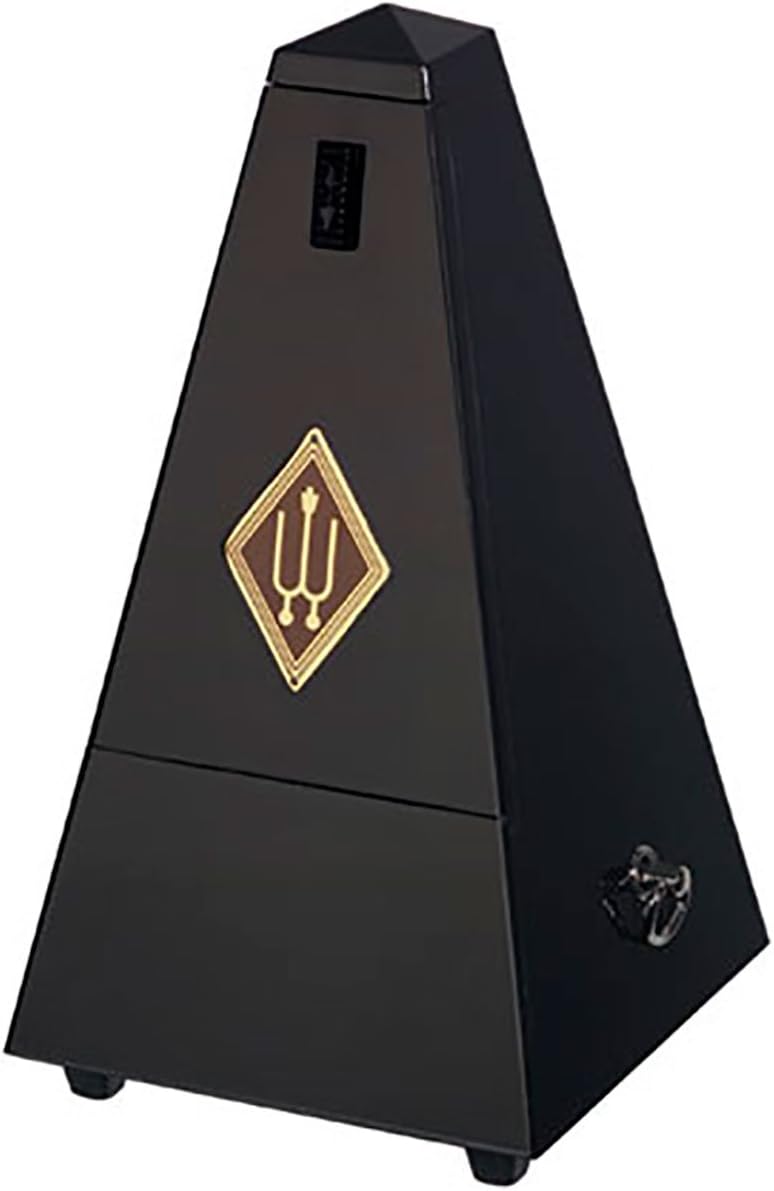 Wittner Metronom 816 Holzgehäuse mit Glocke Taktell Pyramidenform schwarz hochglanz, schwarz hochgla