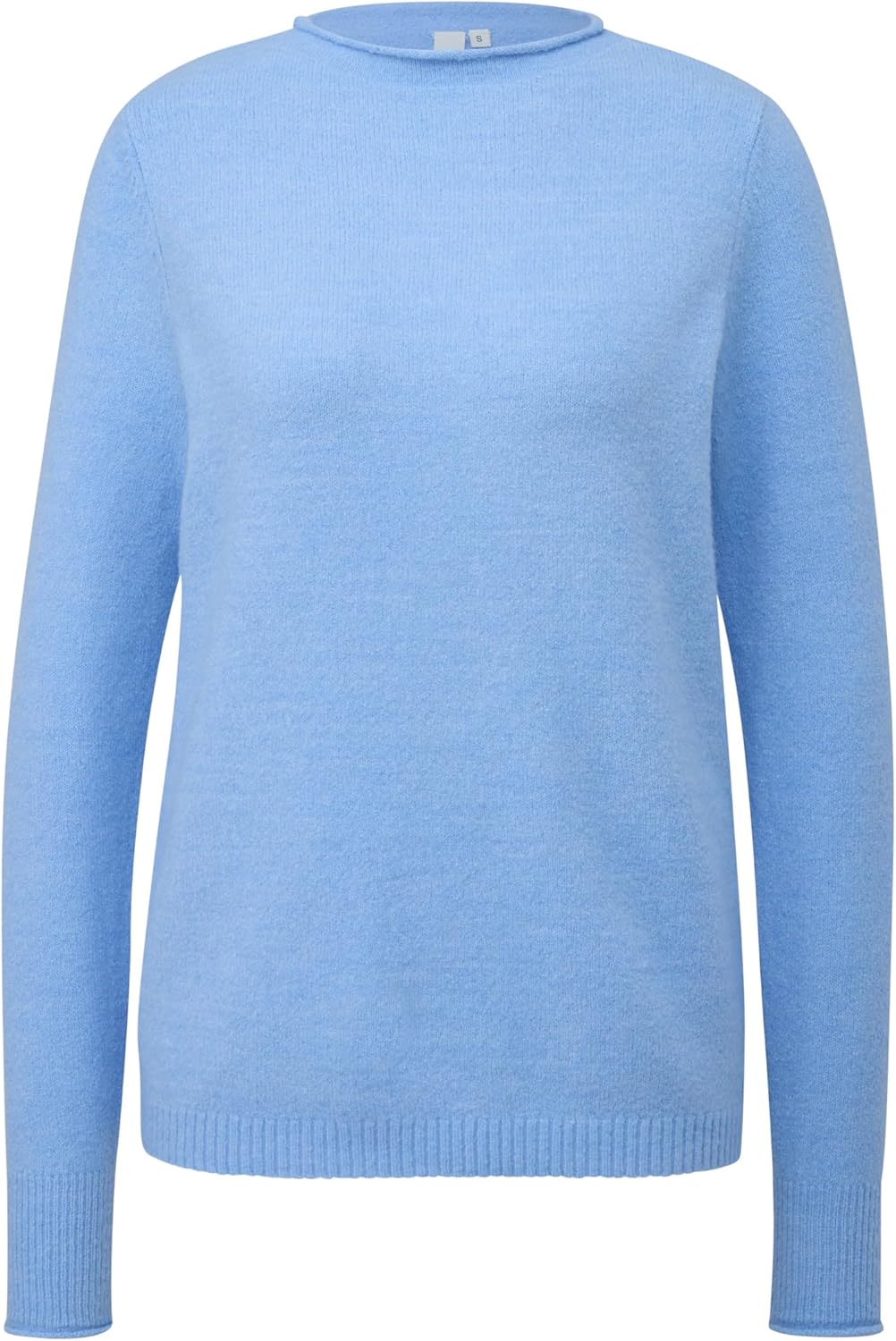s.Oliver Damen Pullover mit Rollsaumblende, S Blau
