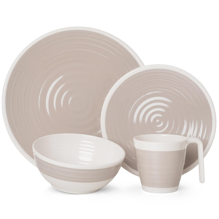 Melamin Camping Geschirr Set 1-4 Personen Harmonie 4-32 Teilig + Gläser Wassergläser Weingläser Cham