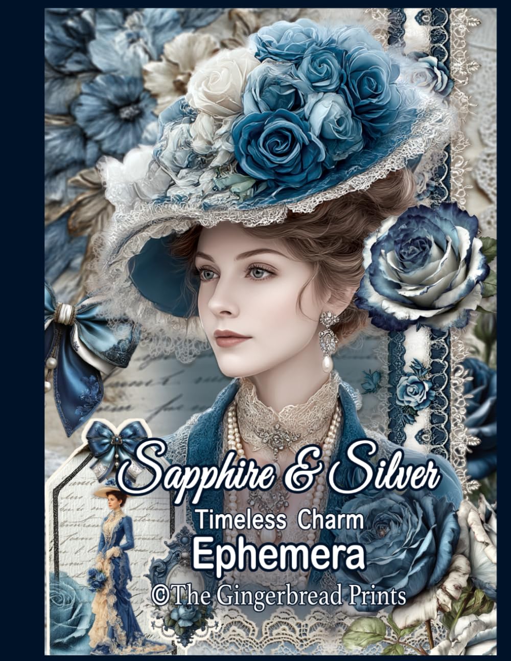 Sapphire & Silver: Timeless Charm - Victorian Ephemera Unveiled Cut-out and Collage Vintage Images B