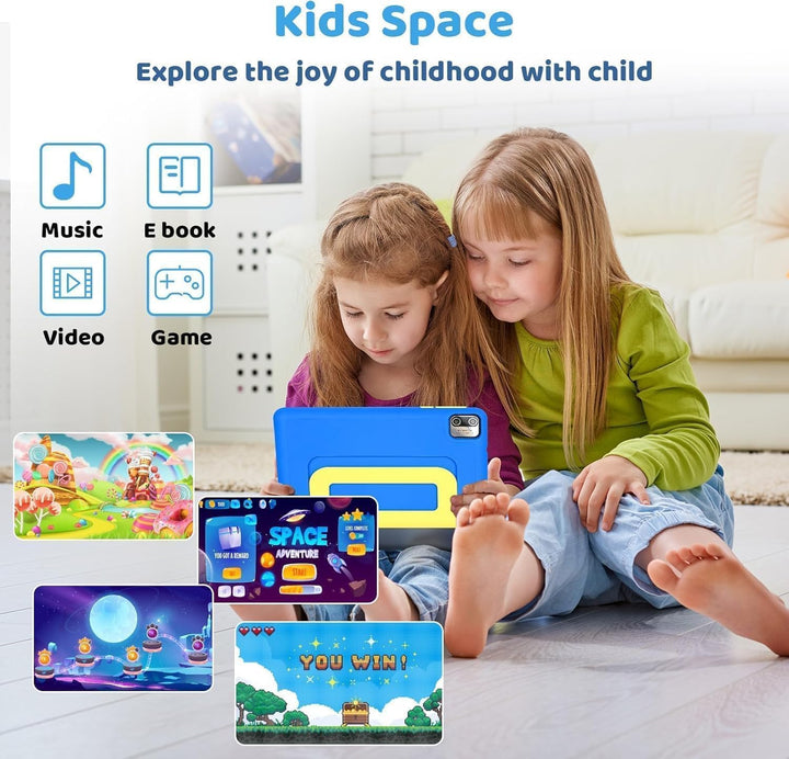 7 Zoll Kinder Tablet mit Hülle, Android Tablet für Kinder, 8GB+64GB(128GB TF Expand), 1024x600 HD Di