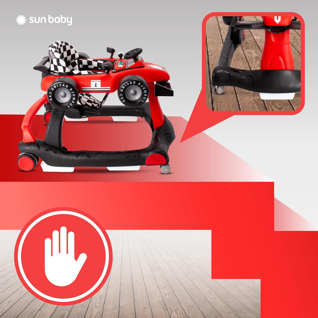 Sun Baby Lauflernhilfe Walker 3in1 mit höhenverstellbare Automotiv, Formula racing, interaktiv und f