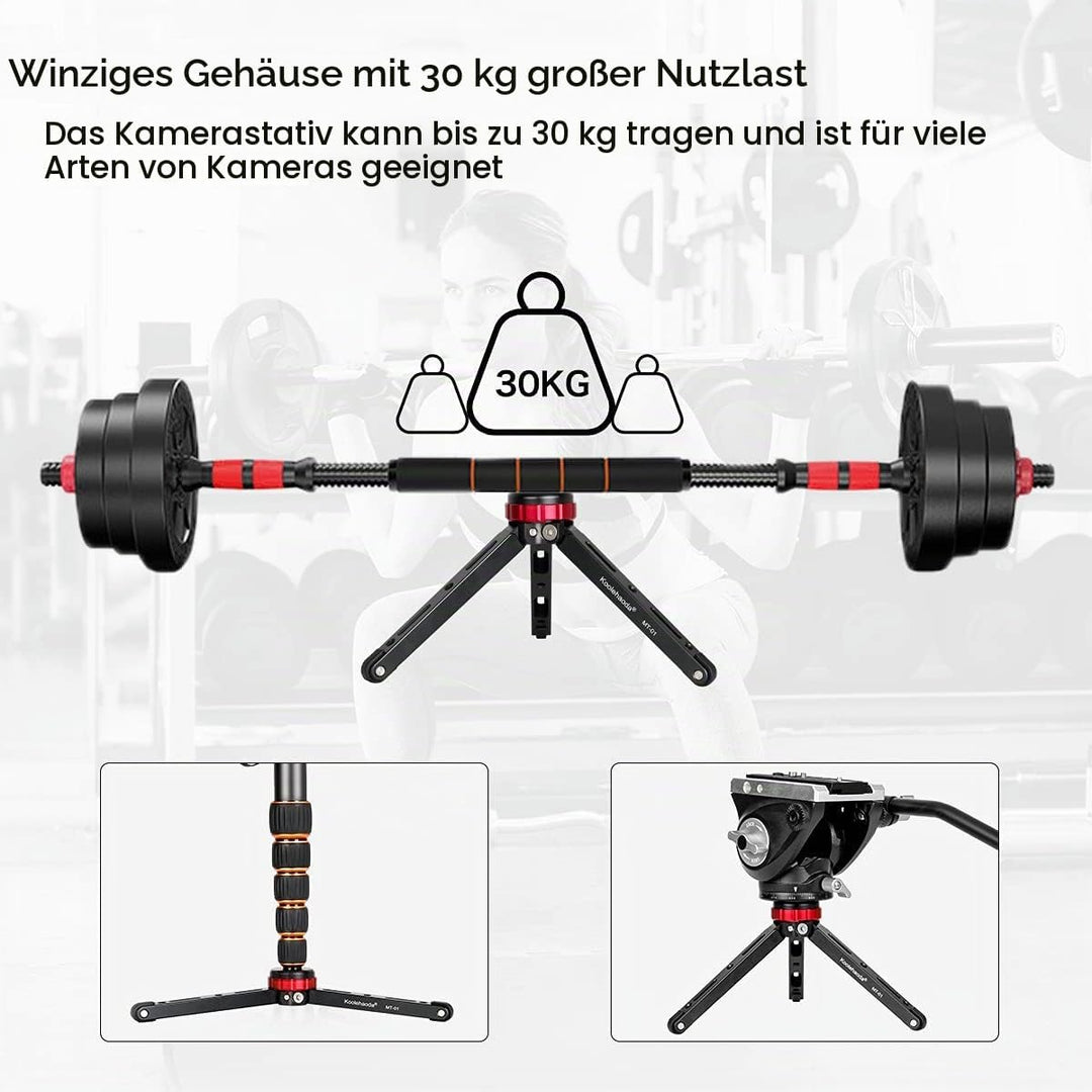 Koolehaoda Mini-Stativ, Kamera, Aluminium, CNC, Tischstativ, mit 1/4 und 3/8 Schrauben, Maxload 30 k